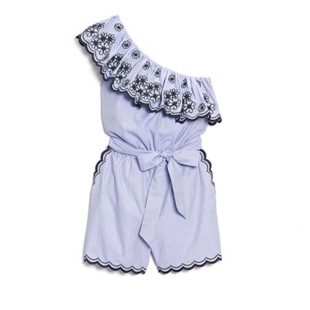KATE SPADE Daisy Embroidered One Shoulder Romper - Picture 1 of 11
